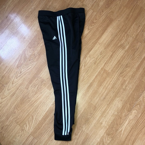 ADIDAS Kids 16 Black Classic 3 Stripe Joggers Pants Sweatpants - Picture 4 of 8